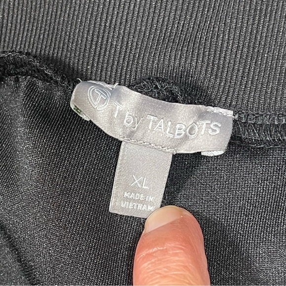 T by Talbots AIRKNIT STRETCH WIDE LEG PANTS Size XL Black - Picture 5 of 9